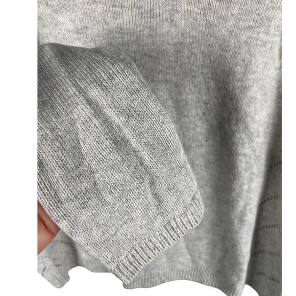 Anthropologie MOTH Light Gray Tie Back Neck Cashmere‎ Blend Sweater Size Small - Picture 6 of 10